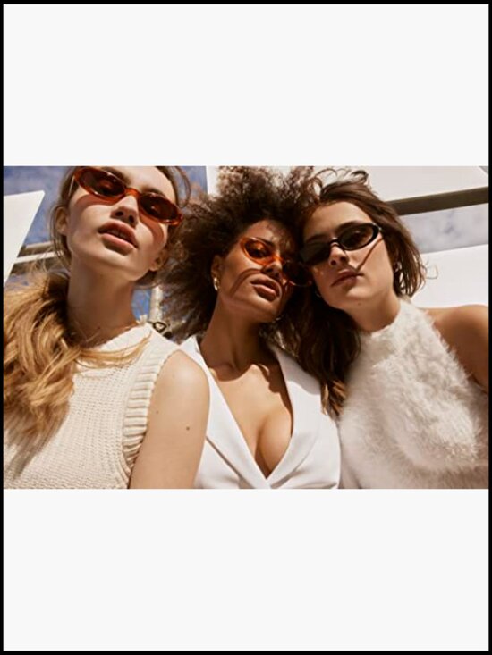 Oval Minimalist Y2K Sunglasses with Metal Temples main image 5